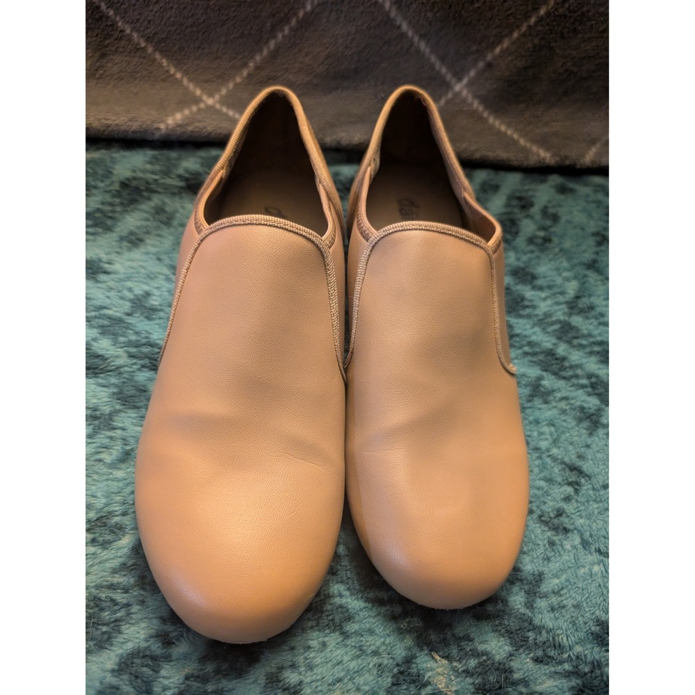Danshuz Tan Slip On Tap Shoes Star Tone Taps Wmns 8M Dance Practice Performance